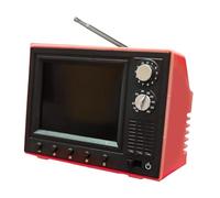 Dickly Miniature TV in 1:12 Scale for Dollhouse, Functional, Mini TV, Decoration, Entertainment Center, Gift, Retro Mini TV, red