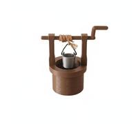 Dickly Miniature Well Prop Traditional Well Ornament Mini Water Well Model Dollhouse Feature with for Tabletop Display Rural Scenes Collectible Arrangement, Brown