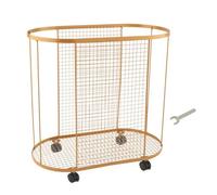 Dickly Mobile Gym Equipment Organizer Storage Rack for Mats And Accessories in Metal Suitable for Fitness And Leisure, Gold