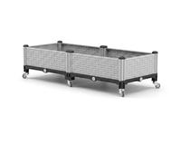 Dickly Mobile Planting Container with Sectional Planter Bed Rolling Outdoor Synthetic Base Suitable for Balcony Senior Gardening Home Use, Nordic, Modern, Woven Texture