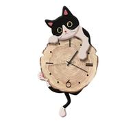 Dickly Modern Wall Clock with Pendulum for Home And Living Space, Black White