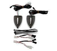 Dickly Motorcycle Light Marker Lights Turn Indicators Flush Mount With Tapered Housing Chrome Trim Vertical Bar Suitable for street bikes motorcycles daily riding, Smoked