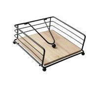 Dickly Napkin Holder, 7 X 7 Inch Square Paper Holder, Flat Napkin Dispenser with Weighted Arm for Countertop, black