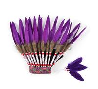 Dickly Native American Headdresses, Chief's Feather Headdress for Role-playing Games, Gray Violet