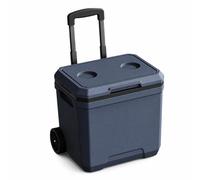 Dickly Outdoor Insulated Hard Sided Ice Chest Wheeled Box Rolling With Hinged Lid Telescopic Handle Smooth Wheels Portable, Gray Blue, 18L With Pull Rod And Wheels
