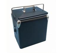 Dickly Outdoor Insulated Metal Ice Chest Hard Box Portable Thermal Storage With Leak Resistant Inner Liner suitable for camping boating beach travel outdoor events, Black