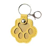 Dickly Paw Shaped Keychain for Pet Hair Pet Memorial Gift Keyring PU Leather Cat Hair Storage Holder Animal Keychain for Women, Yellow