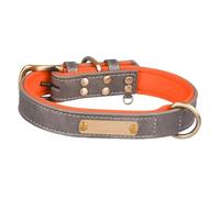 Dickly Personalized Dog Collar with Engravable Name Plate, Personalized with Leash Buckle, Name Tag Necklace for Kittens, Domestic Cats, Gray S