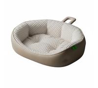 Dickly Pet Bed with Bolster Lounger Sofa Cooling Surface Supportive Cushion Frost Pearl Textile Fiber Comfortable Washable Material Suitable for Indoor Use, Brown, M 50 40cm