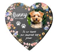 Dickly Pet Memorial Stone Heaven Tombstone Memorial Dog Passing Away 6 Inch Pet Loss Sympathy Gift Bereavement Tombstone, Heart Style E
