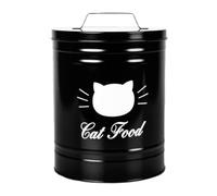 Dickly Pet Treat Box Airtight Metal Container Biscuit Jar for Dogs Cats Secure Closure Elegant Design Use in Kitchen And B, Black