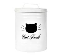 Dickly Pet Treat Box Airtight Metal Container Biscuit Jar for Dogs Cats Secure Closure Elegant Design Use in Kitchen And B, White