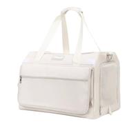 Dickly Portable Travel Container Pet Carrier Bag Nylon Soft-Sided Cat Carrier With Mesh Panel And Zipper Pocket Suitable for Storage Organization, White, Upper Round Bag