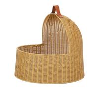 Dickly Rattan Imitation Cat Bed, Pet Bed, Hiding Place, Cat House for Small Animals, Small Dogs, for Resting, Yellow