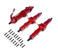 Dickly RC Axle Assembly Front Middle Rear Drive Axle Set with Smooth Rotation Bearings and s for Six Wheel RC Truck Direct Replacement Suitable for Use, Red