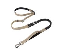 Dickly Reflective Leash All Purpose Dog Leash Hands Waist Leash Bungee Shock Absorbing Adjustable Traffic with Clip Suitable for jogging hiking city walks, Khaki, Width 2cm, Length 145-240cm