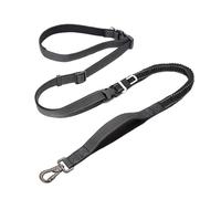 Dickly Reflective Leash All Purpose Dog Leash Hands Waist Leash Bungee Shock Absorbing Adjustable Traffic with Clip Suitable for jogging hiking city walks, Black, Width 2cm, Length 145-240cm