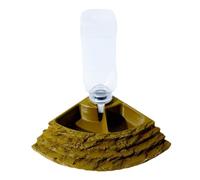 Dickly Reptile Feeding Bowl, Stable, Gift Idea, Decoration, Automatic Water Dispenser, Accessory for Chameleons And Geckos, Light Brown