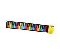 Dickly Roll up Piano Portable Piano 49 Keys,Sturdy,Rechargeable,Roll Out Piano Keyboard Hand Rolled for Children Birthday Gift, Rainbow Key Yellow