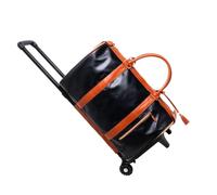 Dickly Rolling Garment Bag Trolley Luggage Wheeled Carry On Sided with Smooth Zip Closure Top Handles Front Pocket Suitable for Business Travel Simplicity, Array, Black and Brown, 52 25.4 31.75CM