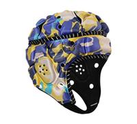 Dickly Rugby Helmet Headgear, Soft Padded Anti-Collision Scrum Cap, Sports Cap, Football Helmet for Soccer, Flag Football, Training, And Games, Blue Yellow