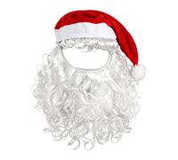 Dickly Santa Hat, White Fake Beard, Creative Realistic Headwear, Red Hat, Santa Costume Accessories, Christmas Items for The