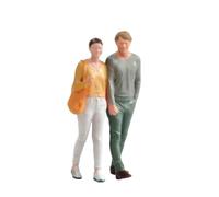 Dickly Scale Vehicle Figure Couple Figurine Set Miniature Doll Model Display Prop Scene Building Kit Narrative Rich Design With Lifelike Poses suitable for, 1/87, Hand-painted Finished Product