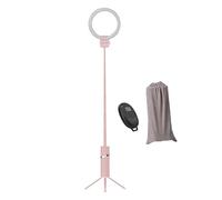 Dickly Selfie Ring Light with Tripod Stand Phone Holder Multifunction Convenient Portable Universal LED Circle Lights Foldable for Video Recording, Pink