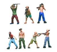 Dickly Set of 7 Miniature Thief Figurines at 1/64 Scale, Ornaments for A Sand Table