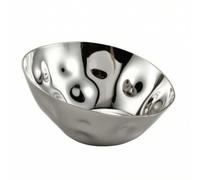 Dickly Single Serving Dish Stainless Steel Snack Bowl Compact Dessert Appetizer Container with Curved Flared Sides Reflective Surface for Casual Dining, Silver