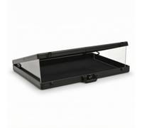 Dickly Stand Acrylic Showcase Box Display Table Aluminum Frame Folding Table Transparent Top Organizer Suitable for Craft vendors Traveling Sellers Outdoor Markets, 60 50 7.5, Bright Black