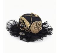 Dickly Steampunk Top Hat Fascinator Headpiece Clip Hair Accessory Gothic Costume Hat With Wing Accents Lightweight Build Woolen Lace Alloy suitable for conventions photo shoots stage acts