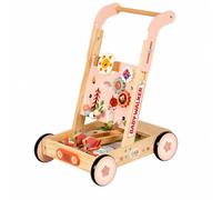 Dickly Sturdy Infant Push-Along | Adjustable Height Design, Wooden with Wheels, Playful creature illustrations, Push Toy, for Nursery, infants