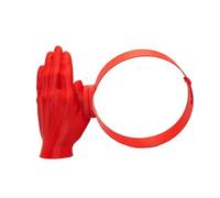 Dickly Sun Protection Hat Palm Shape Visor Cap Novelty Headwear Fun Hand Look Lightweight PLA 3D Printed Shade Accessory suitable for beach trips park walks festivals photo shoots, Red, Red