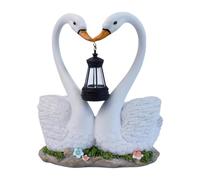 Dickly Swan Statue with Solar Lantern, Gift, Resin Sculpture for The Garden