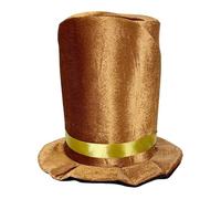 Dickly Top Hat Funny Black Magician Butler Themed Parties Dress up Supplies Party Cap, Brown