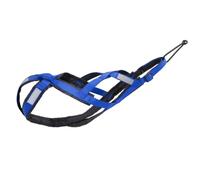 Dickly Traction Pulling Harness With Rear Attachment Reflective Highlights Padded Custom Fit Nylon suitable for outdoor training fitness evening walks, Array, Blue, XL