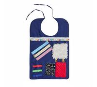 Dickly Training Apron Sensory Activity Fidget Adult Bib With Textural Engagement And Long Ties For Simple Wearing Suitable for Home Caregiver Support Focused Hands , Dark Blue