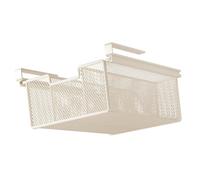 Dickly Underwear and Sock Organizer, Hanging Pull-Out Drawer Basket, Under The Desk, White