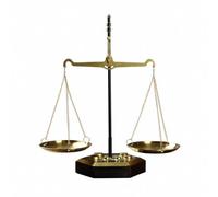 Dickly Vintage Balance Scale Tabletop Figurine Metal Antique Style Freestanding Ornament with Central Post Horizontal Two Pans Dark Contrast Details on, 7127l-03 L