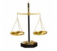 Dickly Vintage Balance Scale Tabletop Figurine Metal Antique Style Freestanding Ornament with Central Post Horizontal Two Pans Dark Contrast Details on, 7127l-01 S