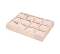 Dickly Watch Storage Box Watch Case 12 Slot Portable Men Women Versatile Chinese New Year Gifts Bracelet Organizer Wood Ornament, Beige White Pillow