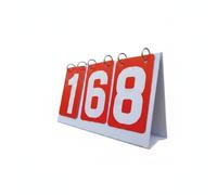 Dickly Waterproof Scoreboard Manual Flip Counter Tabletop Portable PVC And Stainless Steel Construction suitable for basketball volleyball table tennis school tournaments, Red