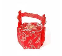 Dickly Wedding Ceremony Container Betrothal Gift Box Dowry Case Presentation Box Engagement Box Ornate Brocade With Suitable for engagement meetings wedding, Red Gift Basket With Xi Character