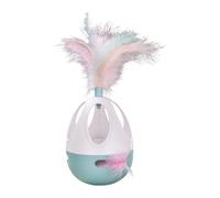 Dickly Wobbling Tumbler Toy for Kittens with Sound and Feather Attachment, Blue