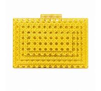Dickly Women Evening Clutch Acrylic Box Handbag Rattan Pattern Purse Clasp Wallet sturdy structured body and quick access closure with sleek handheld design suitable for parties weddings dinners galas