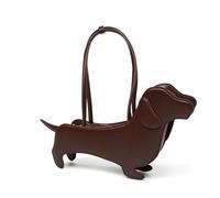 Dickly Women Tote Handbag Dog Shaped Purse Shoulder Bag Satchel Novelty Bag Faux Leather With Zipper Closure Double Handles Structured Silhouette Suitable, Array, Brown