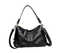 Dickly Womens Leather Shoulder Bag Elegant Hobo Handbag for Dating Shopping Street, Black