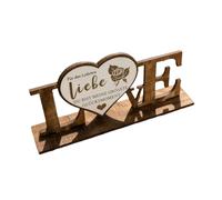 Dickly Wooden Love Shaped Desktop Ornament Decoration Decorative Display Artwork Table Centerpiece for Living Rooms Gift Farmhouse, White German