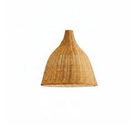 Dickly Woven Pendant Lamp Rattan Artistic Hanging Light Bamboo Handcrafted Chandelier Unique Weaving Pattern Suitable for Bohemian Style Home Decoration Tea Houses, Diameter 45cm, Height 47cm